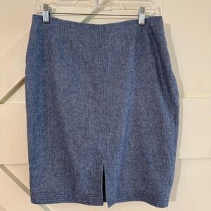 Banana Republic Luxury Italian Flannel Blue Pencil Skirt Size 6 NWT Office